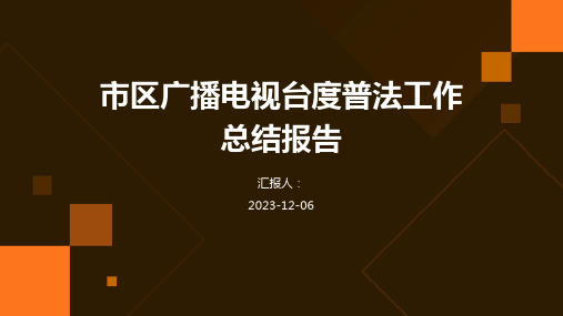 市区广播电视台度普法工作总结报告