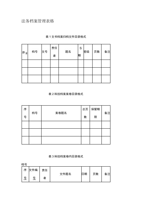 法务档案管理表格