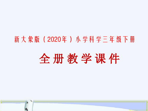 新大象版(2020版)三年级下册科学全册课件