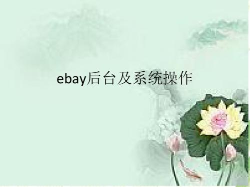 ebay后台及系统操作