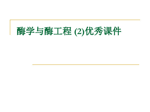 酶学与酶工程 (2)优秀课件