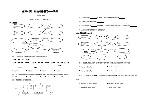 必修1  蛋白质、核酸复习学案(陆德平)