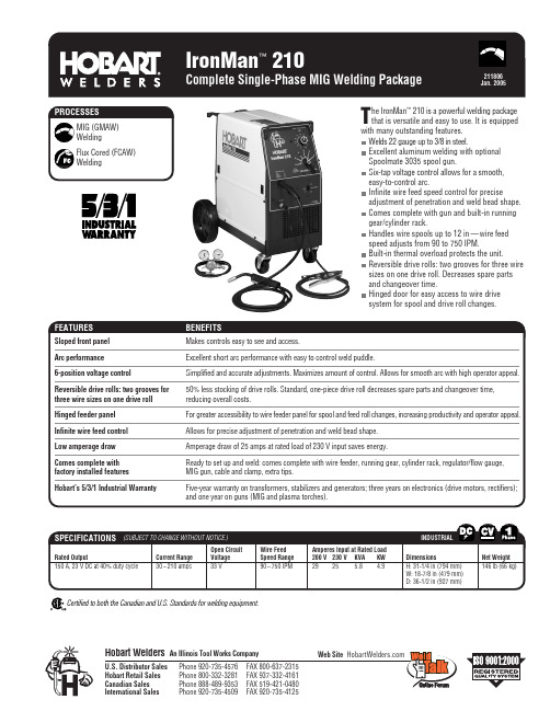 IronMan210 单相MIG沿用包说明书