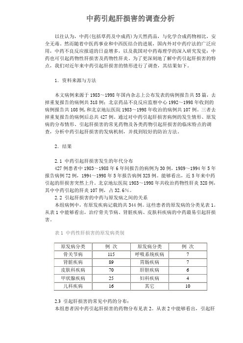 中药引起肝损害的调查分析