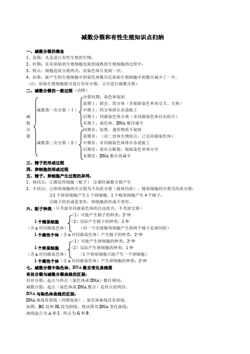 减数分裂知识点归纳