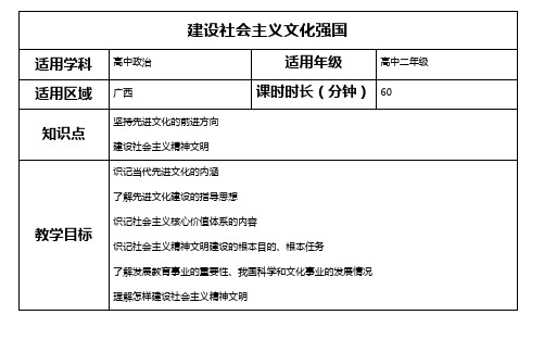 建设社会主义文化强国教案