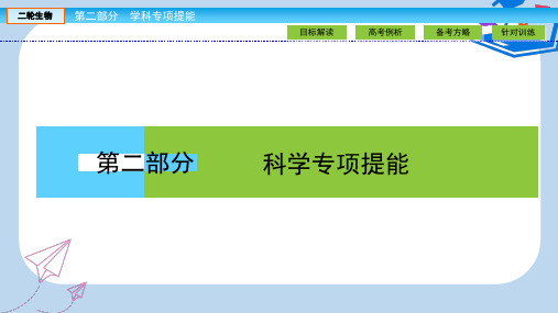 【精选】高考生物二轮复习第二部分科学专项提能专项一聚焦四大核心素养贴近高考宏观引领素养3科学探究__学