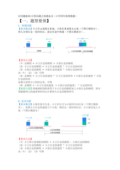 应用题板块-行程问题之相遇追及(小学四年级奥数题)