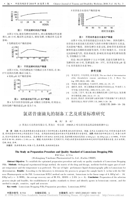 氯诺昔康滴丸的制备工艺及质量标准研究