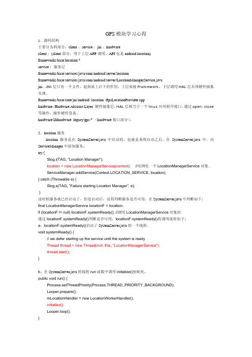 Android GPS模块学习心得