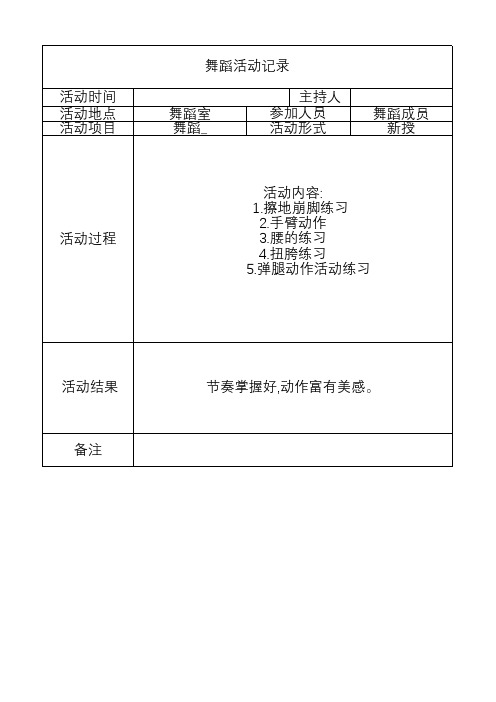 舞蹈社团活动记录 