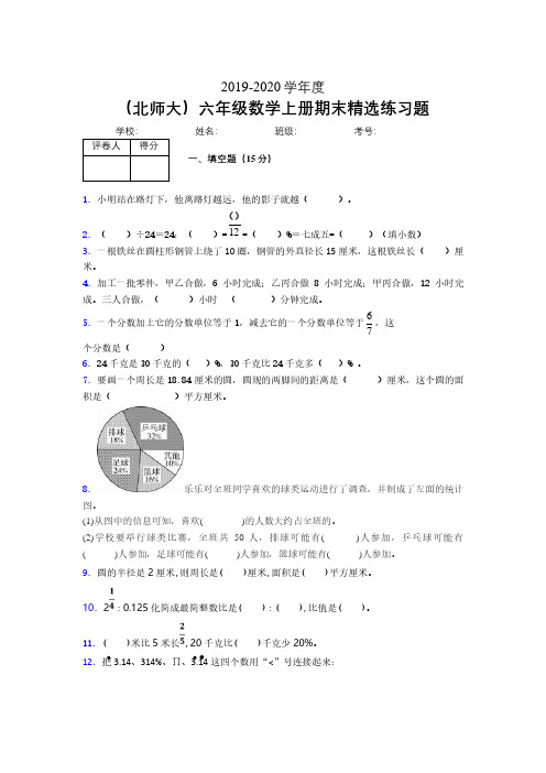 北师大六年级数学上册精选练习题 (1232)