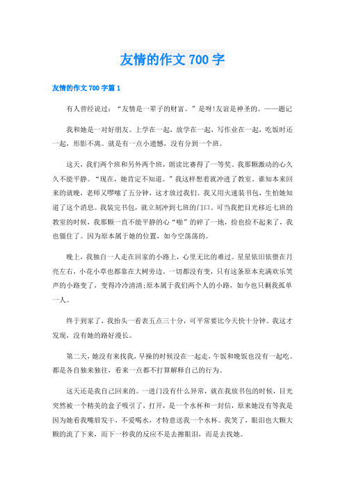 友情的作文700字