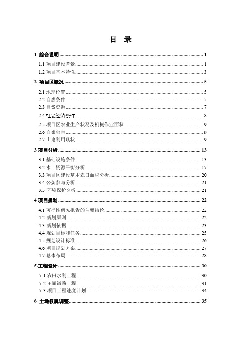 高标准基本农田建设项目规划设计文本