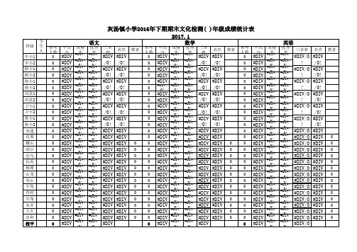 小学考试成绩及统计册(全乡镇)