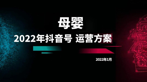 2022年母婴行业抖音号运营方案