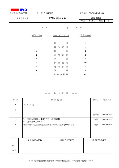 ECN管制作业流程