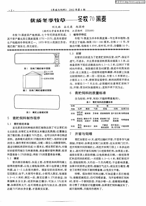 优质冬季牧草——冬牧70黑麦