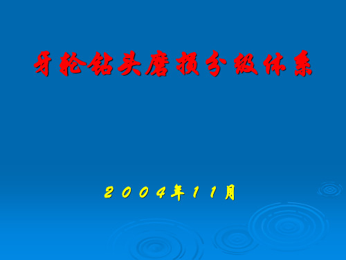 牙轮钻头磨损分级情况