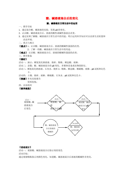 七年级科学上册 第8章 身边的溶液 8.2 形形色色的溶液 酸、碱溶液混合后的变化 酸碱溶液混合