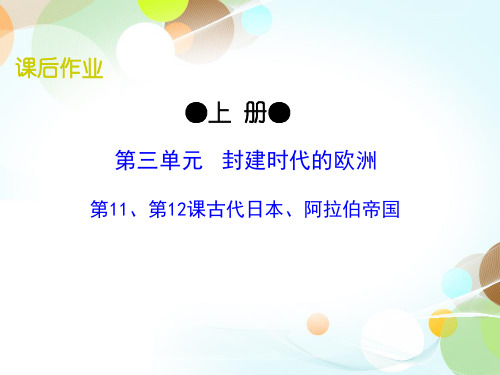 九上第11、第12课 古代日本、阿拉伯帝国-2020秋部编版九年级历史全一册(世界历史)课后作业(共25张PPT)