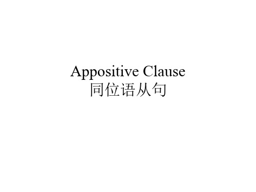 人民大2024教学课件-英语句子写作  ppt-Appositive Clause