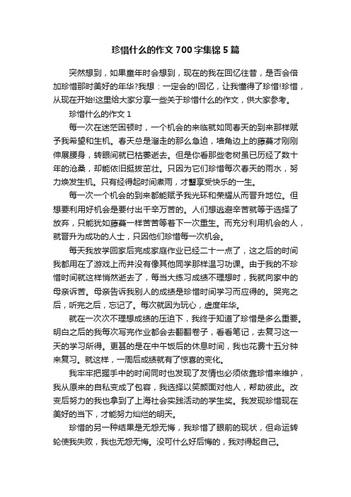 珍惜什么的作文700字集锦5篇