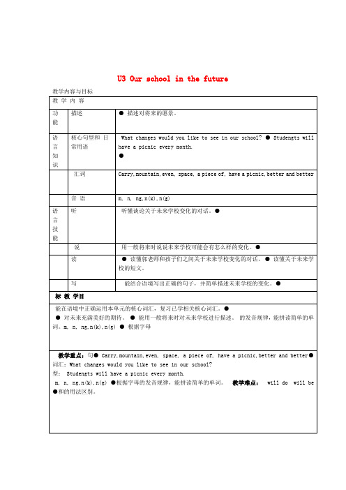 六年级英语下册Module1ChangesanddifferencesUnit3Ourschoolinthefuture教案牛津上海版三起