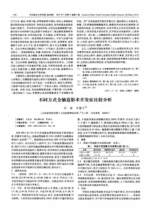 不同方式全脑造影术并发症比较分析