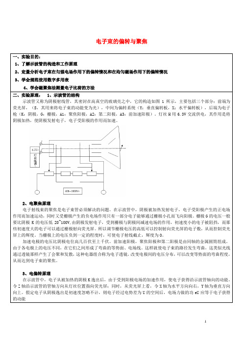 高中物理第二章电场与示波器2.5探究电子束在示波管中的运动电子束的偏转与聚焦素材沪科版选修3_1