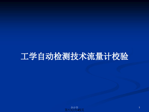 工学自动检测技术流量计校验PPT教案