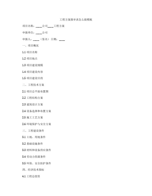 工程方案报审表怎么做模板