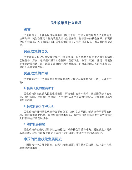 民生政策是什么意思