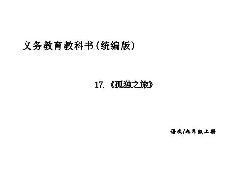 第17课《孤独之旅》课件-2024-2025学年统编版语文九年级上册