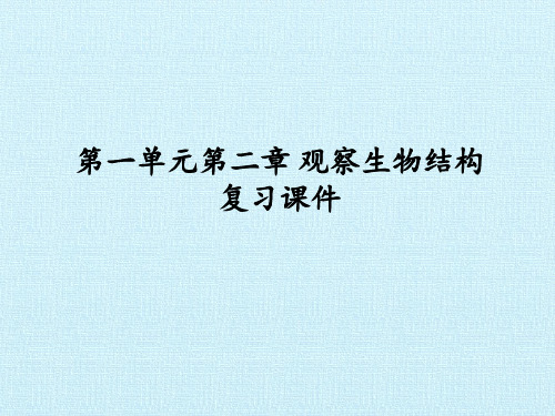 济南出版社初中初一七年级上册生物：第一单元第二章 观察生物结构 复习课件