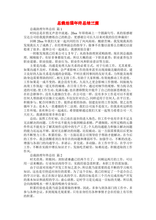 总裁助理年终总结三篇