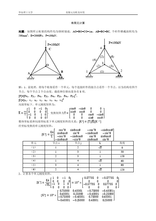 手算有限元实例+ABAQUS验证