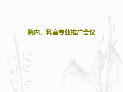 院内、科室专业推广会议共38页文档