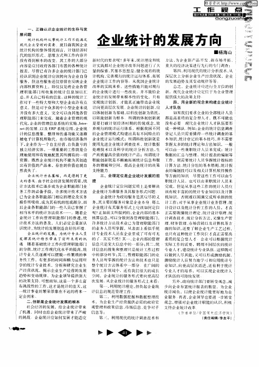 企业统计的发展方向