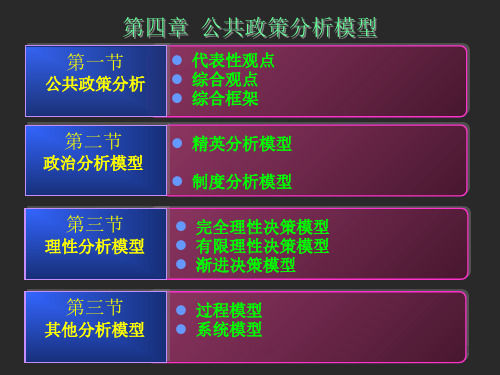 第四章公共政策分析模型ppt课件