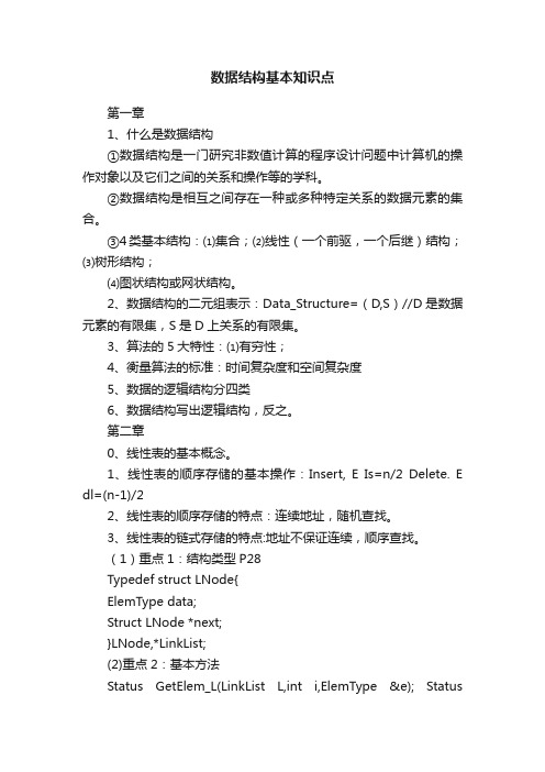数据结构基本知识点