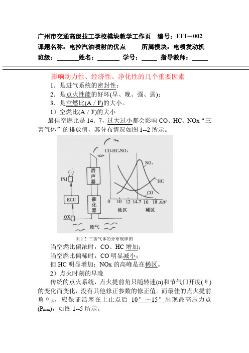 朱明zhubob电控汽油喷射系统工作页  编号：EFI-002