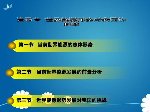 当前世界能源形势及中国面临的挑战(专业性)