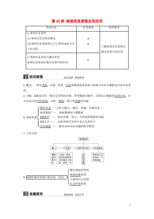 高考地理总复习 第3章 地理信息技术应用 第43讲 地理信息系统及其应用(必修3)