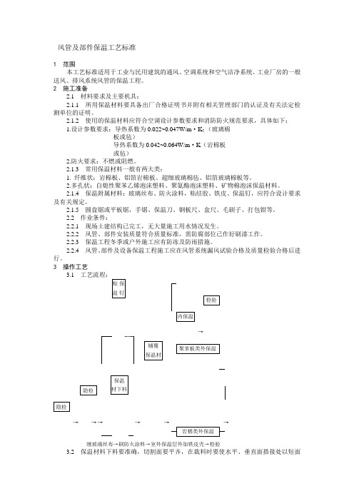 风管及部件保温工艺标准