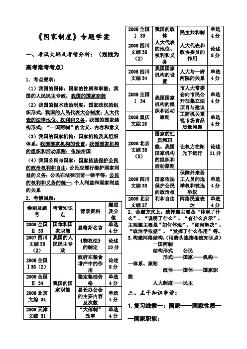 国家制度专题学案