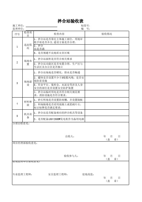 拌合站验收表