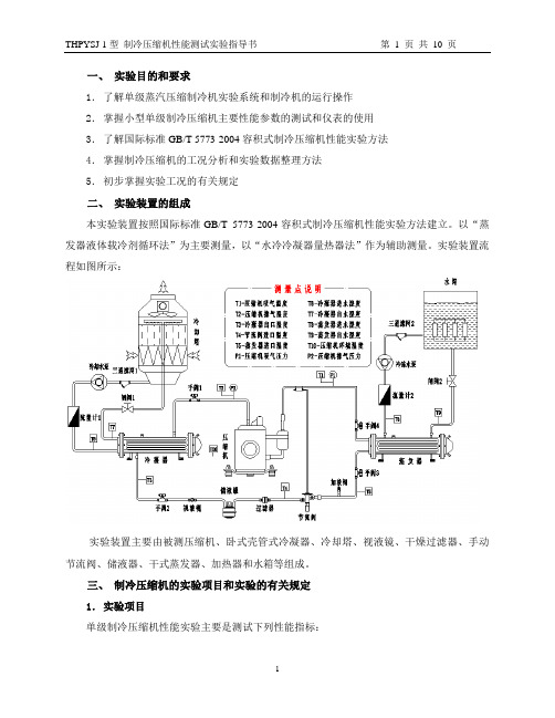 THRHSJ-1 型压缩机性能测试实训指导书