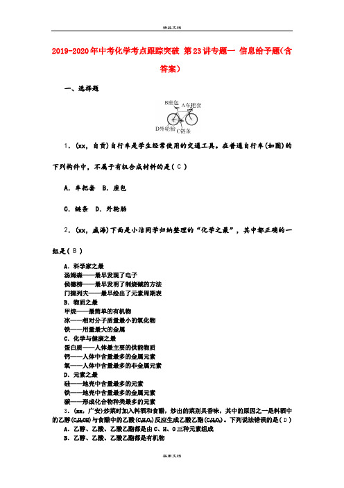 中考化学考点跟踪突破 第23讲专题一 信息给予题(含答案)