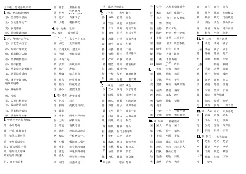 教科五级上基础知识(组词字三词整理)